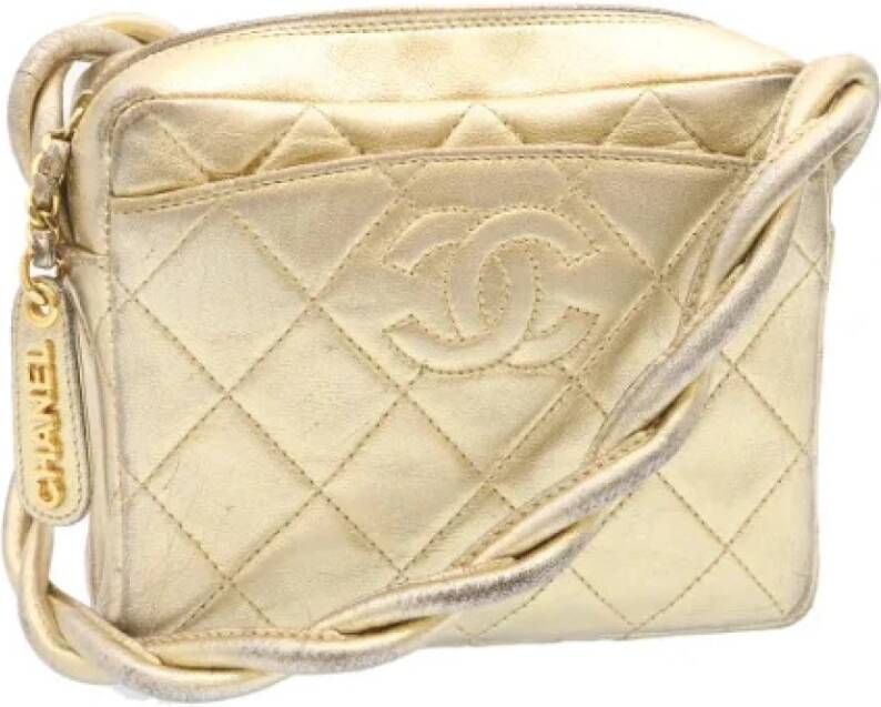 Chanel Vintage Tweedehands schoudertas Yellow Dames