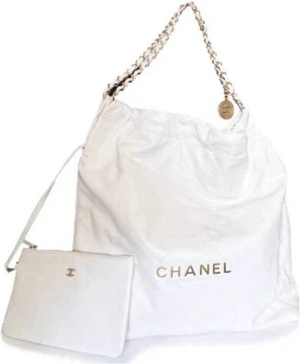 Chanel Vintage Tweedehands Schoudertas Nieuwe Witte Mull Tas White Dames