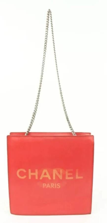 Chanel Vintage Tweedehands Schoudertas Oranje Dames