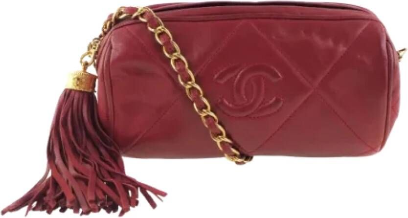 Chanel Vintage Tweedehands schoudertas Rood Dames
