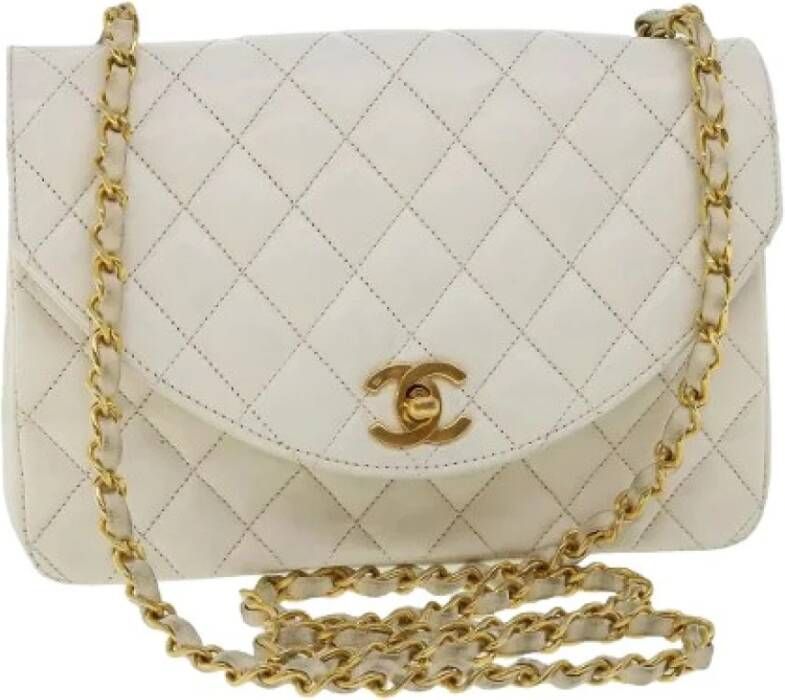 Chanel Vintage Tweedehands schoudertas Wit Dames