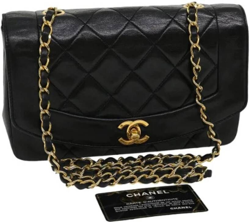 Chanel Vintage Tweedehands schoudertas Zwart Dames