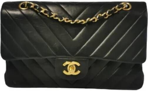 Chanel Vintage Tweedehands schoudertas Zwart Dames