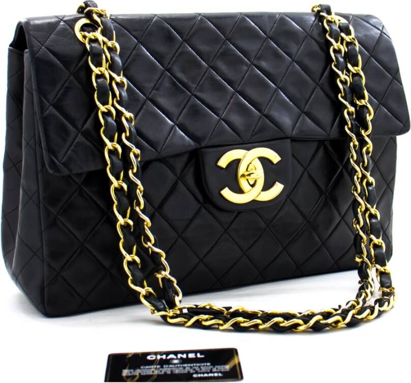 Chanel Vintage Tweedehands tas Zwart Dames