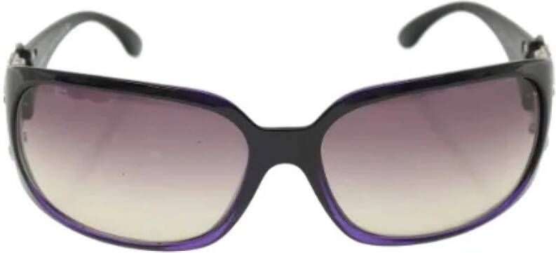Chanel Vintage Tweedehands zwart plastic zonnebril accessoire Zwart Dames