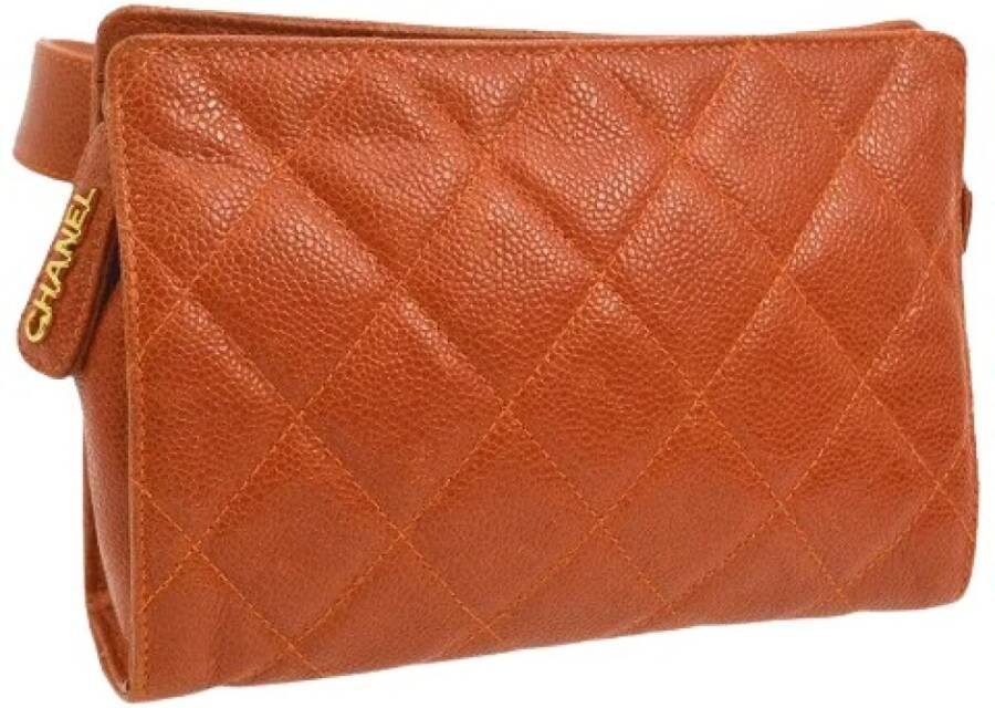 Chanel Vintage Voldoende lederen Chanel-bags Oranje Dames