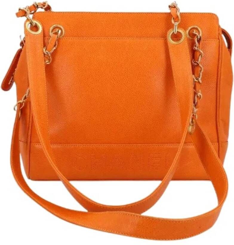 Chanel Vintage Voldoende lederen Chanel-bags Oranje Dames