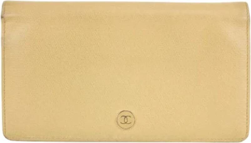 Chanel Vintage Voldoende lederen portefeuilles Beige Dames