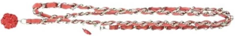 Chanel Vintage Voldoende lederen riemen Roze Dames