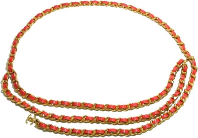 Chanel Vintage Voldoende metalen riemen Geel Dames