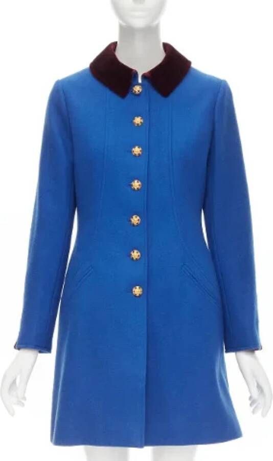 Chanel Vintage Voldoende wollen bovenkleding Blauw Dames