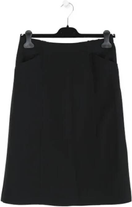 Chanel Vintage Zwarte Wol Lana Shorts-Rokken Zwart Dames