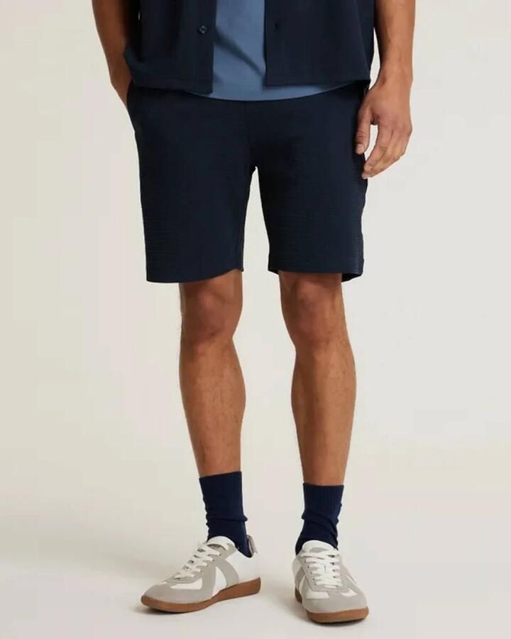 CHASIN' slim chino short met textuur donkerblauw - Foto 2