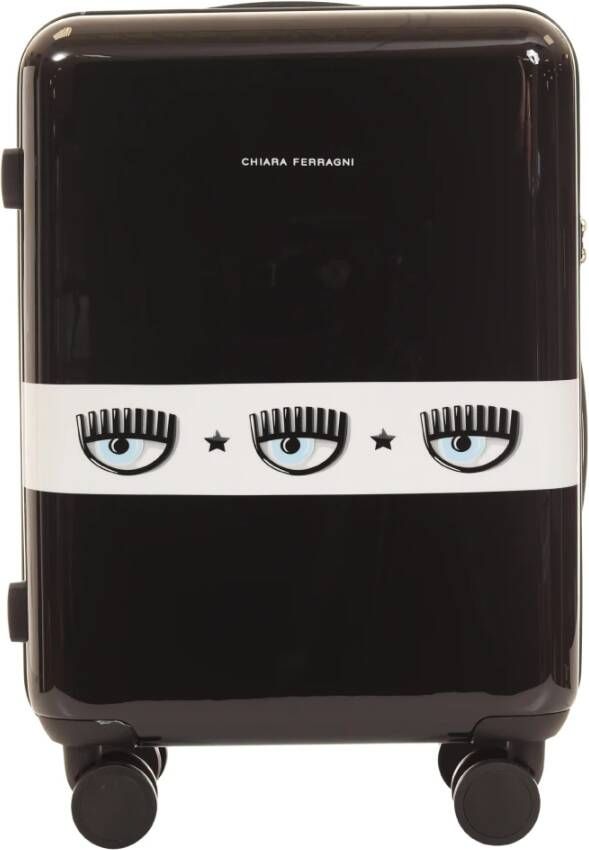 Chiara Ferragni Collection Zwarte Maxi Logomania Trolley met Eyelike Interieur Black Dames