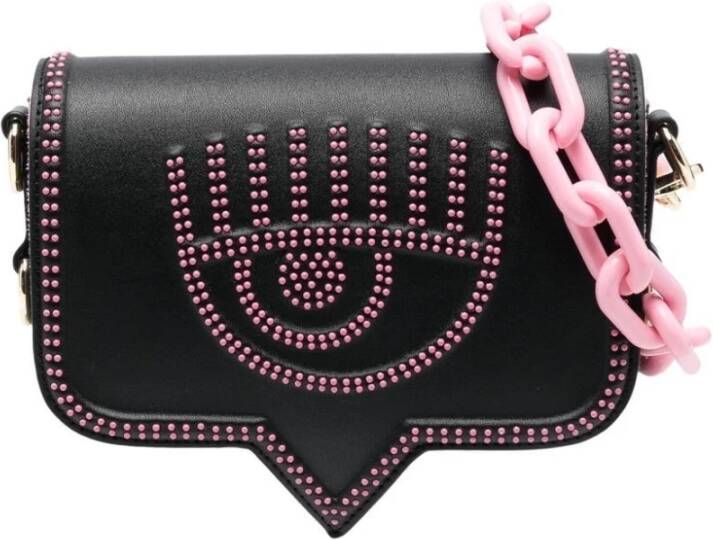 Chiara Ferragni Collection Chiara Ferragni Eyike kleine zwarte roze crossbody tas Zwart Dames