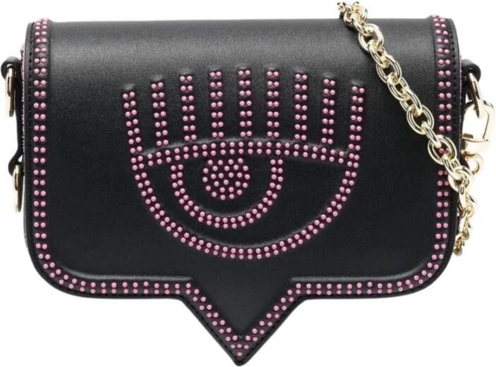Chiara Ferragni Collection Chiara Ferragni Eyike kleine zwarte roze crossbody tas Zwart Dames