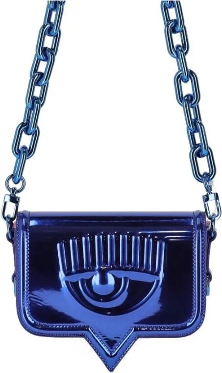 Chiara Ferragni Collection Chiara Ferragni Eyelike Mirror Small Blue Crossbody BAG Blauw Dames