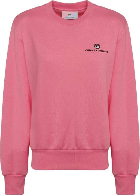 Chiara Ferragni Collection Cotton Sweatshirt With Logo Roze Dames