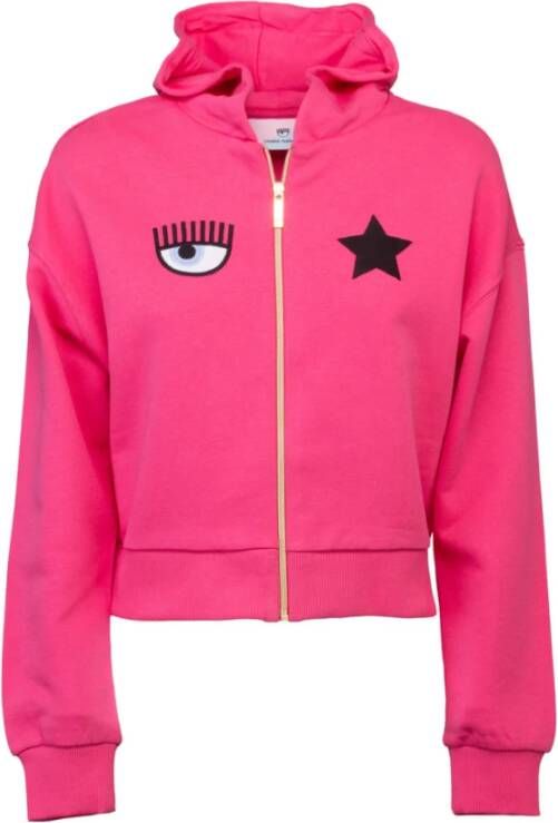 Chiara Ferragni Collection Eyestar Zip Sweatshirt Roze Dames