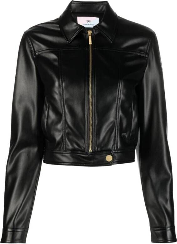 Chiara Ferragni Collection Leather Jackets Zwart Dames