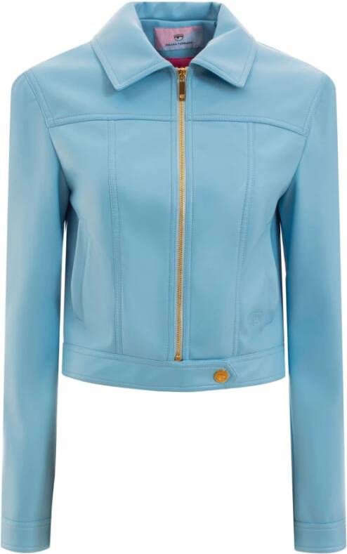 Chiara Ferragni Collection Leather Jackets Blauw Dames