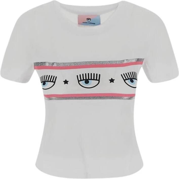 Chiara Ferragni Collection Logo tape t-shirt Wit Dames