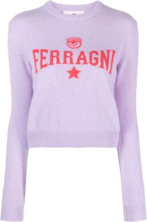 Chiara Ferragni Collection Paarse Sweatshirt voor Dames Aw23 Purple Dames