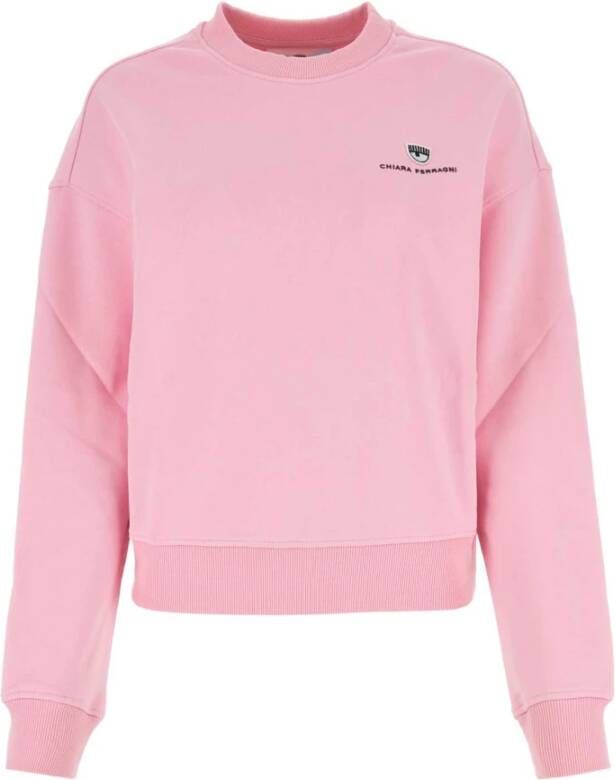 Chiara Ferragni Collection Roze katoenen sweatshirt Stijlvol en comfortabel Roze Dames
