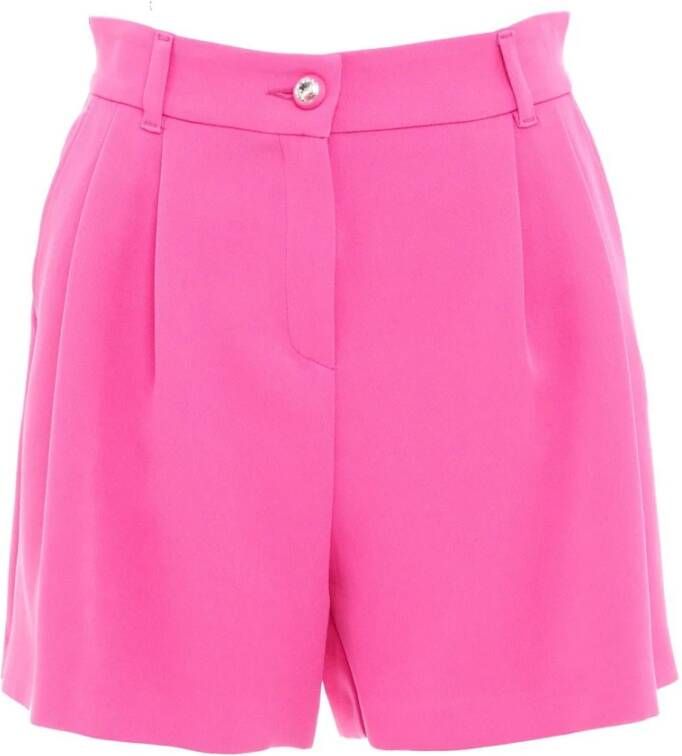 Chiara Ferragni Collection Stretch Roze Shorts met Dubbele Plooien Pink Dames