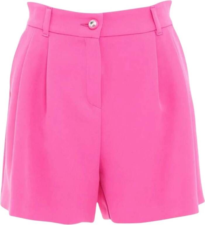 Chiara Ferragni Collection Stretch Roze Shorts met Dubbele Plooien Pink Dames