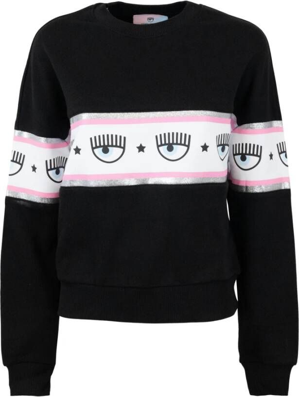 Chiara Ferragni Collection Sweatshirt 317 Maxilogomania Terry CO Zwart Dames