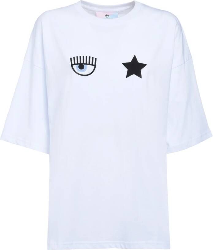 Chiara Ferragni Collection T-shirt 640 Eye Star 60 CO Wit Dames