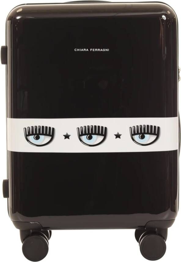 Chiara Ferragni Collection Zwarte Maxi Logomania Trolley met Eyelike Interieur Black Dames