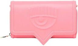 Chiara Ferragni Collection Roze Logo Eyelike Portemonnee met Afneembare Schouderband Pink Dames