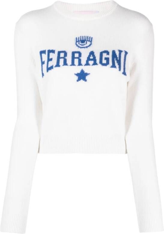 Chiara Ferragni Collection Witte Sweaters van Chiara Ferragni White Dames