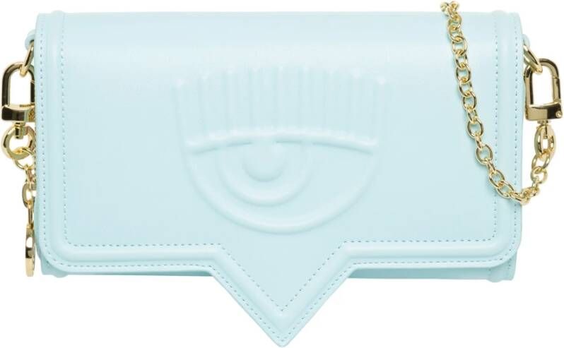 Chiara Ferragni Collection Chiara Ferragni Eyelike Light Blue Crossbody Wallet Blauw Dames