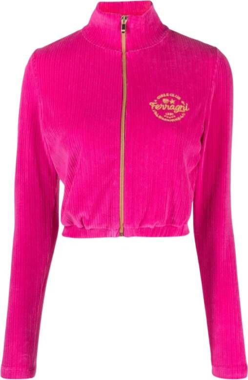 Chiara Ferragni Collection Dames Velvet Sweatshirt Fuchsia Pink Dames