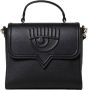 Chiara Ferragni Collection Zwarte dames tas met voorvakken en schouderband Black Dames - Thumbnail 1