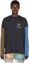 Children Of The Discordance Katoenen Wafel Gebreide Sweatshirt met Contrastpanelen Bruin Heren - Thumbnail 1