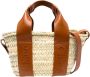 Chloé Kleine mandentas Bruin Raffia en Kalfsleer Brown Dames - Thumbnail 2