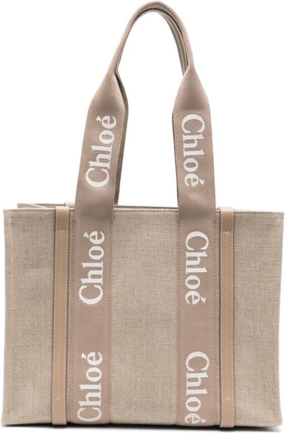 Chloé Shoppers & Totes "Woody" Tote Bag – Beige in beige