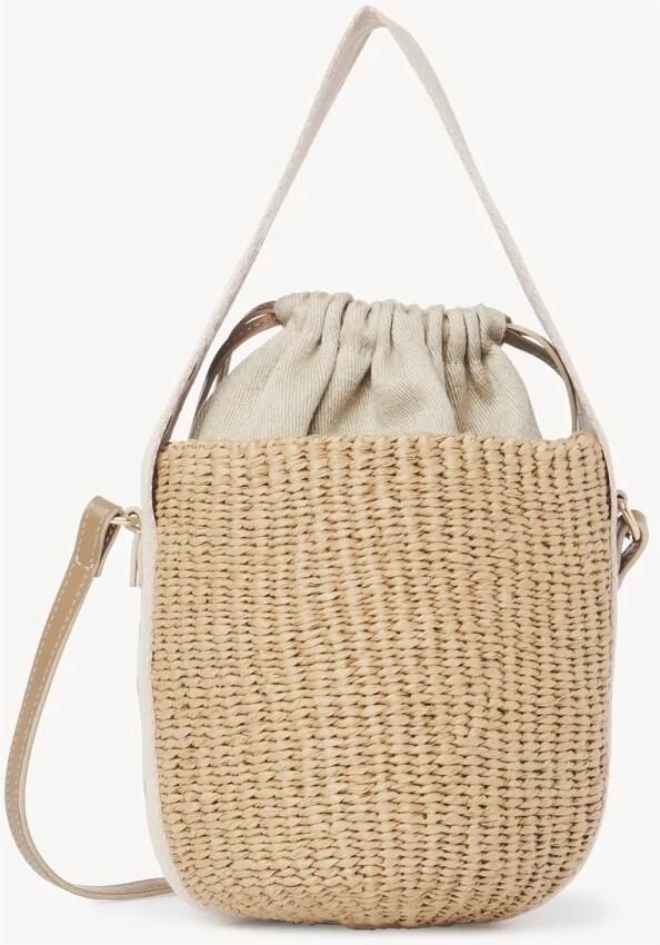 Chloé Raffia Bucket Tas met Trekkoordsluiting Beige Dames - Foto 10