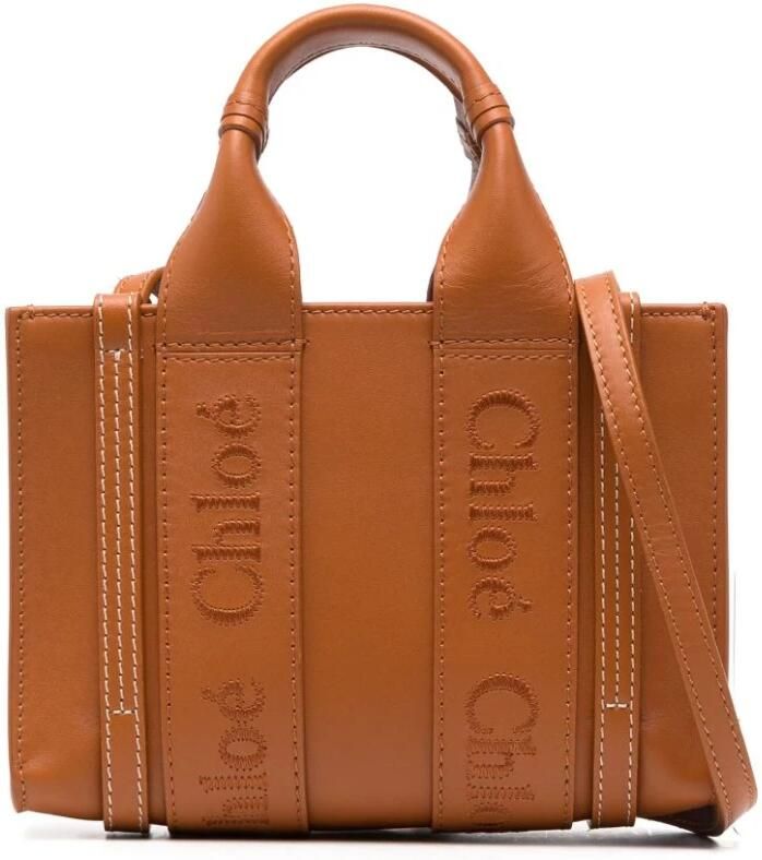 Chloé Crossbody bags Woody Mini Tote Bag Calfskin in cognac - Foto 6