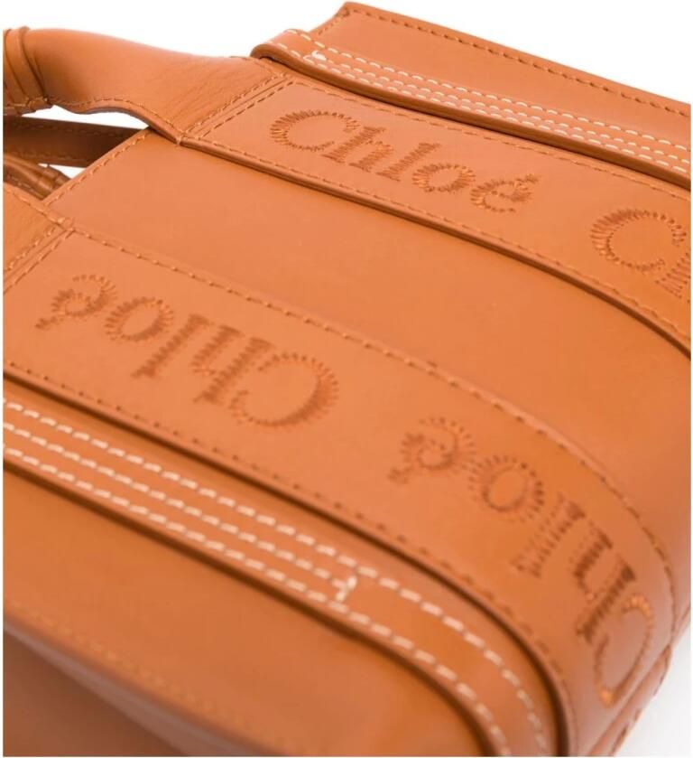 Chloé Crossbody bags Woody Mini Tote Bag Calfskin in cognac - Foto 3