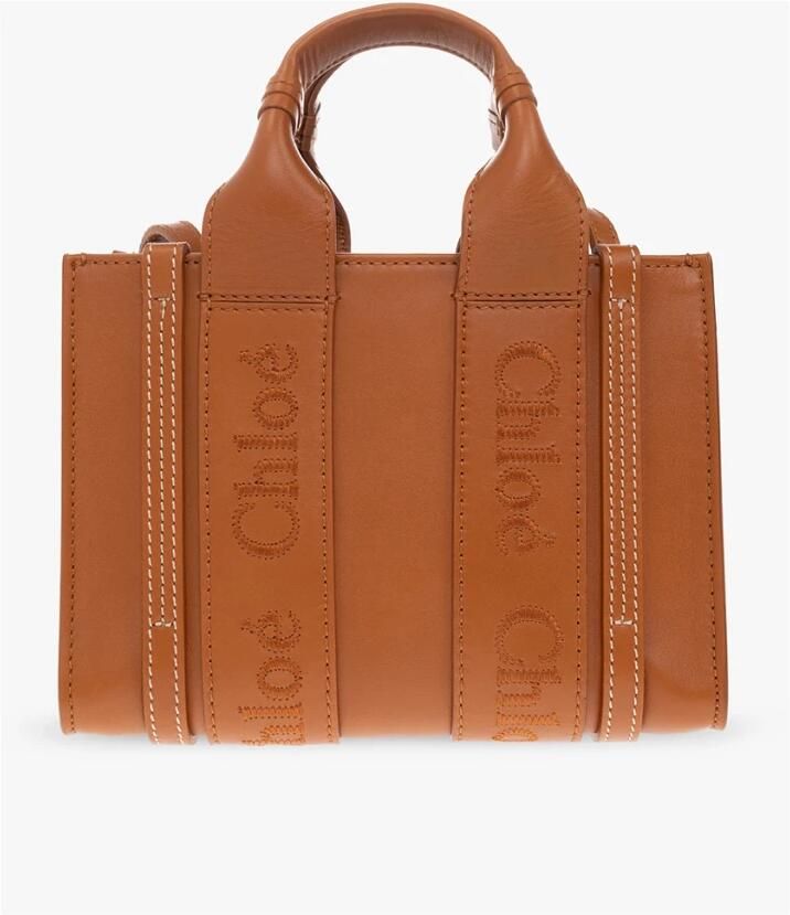 Chloé Crossbody bags Woody Mini Tote Bag Calfskin in cognac - Foto 5