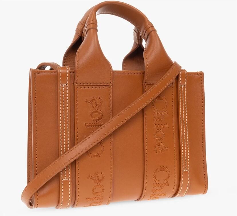 Chloé Crossbody bags Woody Mini Tote Bag Calfskin in cognac - Foto 4