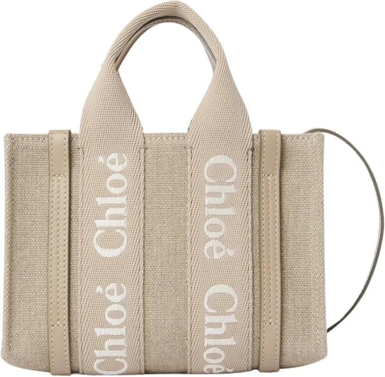 Chloé Geborduurde Mini Tote Tas in Beige Dames