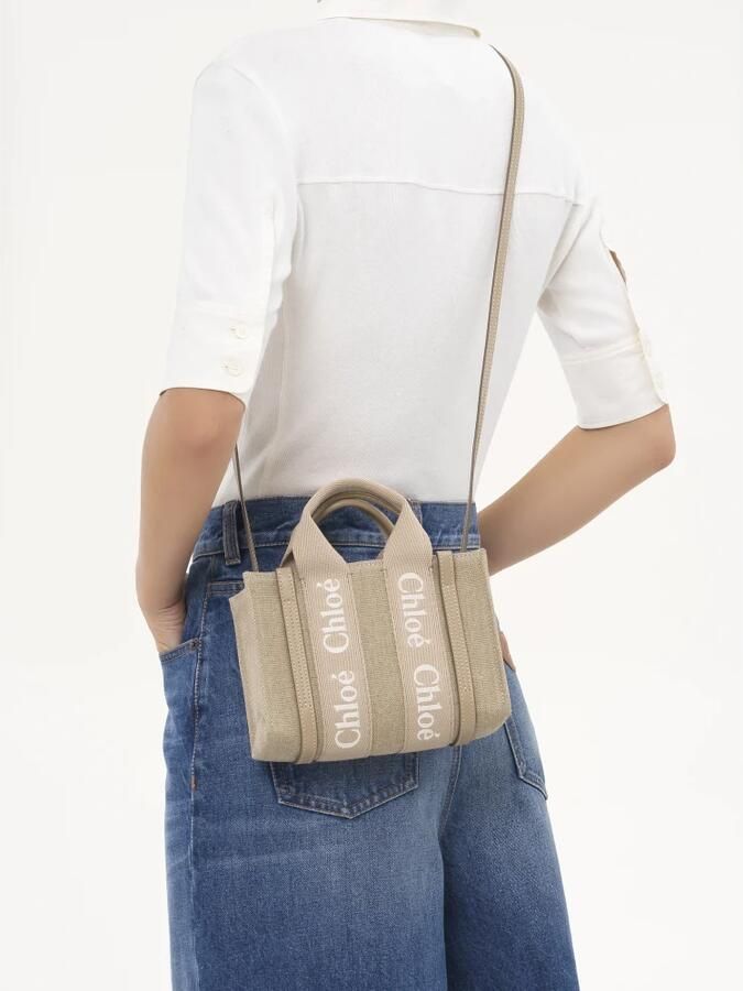 Chloé Geborduurde Mini Tote Tas in Beige Dames - Foto 3
