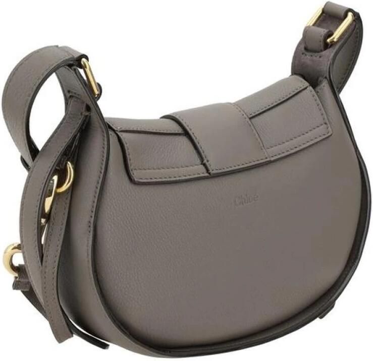 Chloé Gestructureerde Saddle Bag Gray Dames - Foto 10