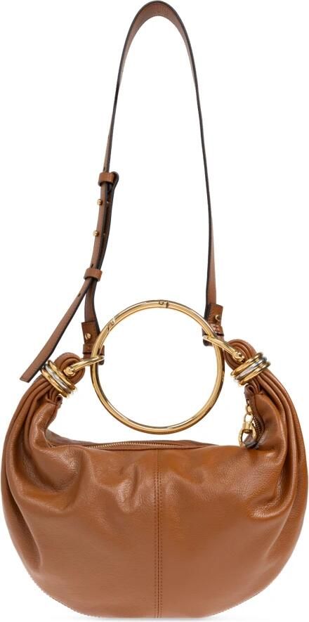 Chloé Crossbody bags Bracelet Hobo Bag Small Leather in bruin
